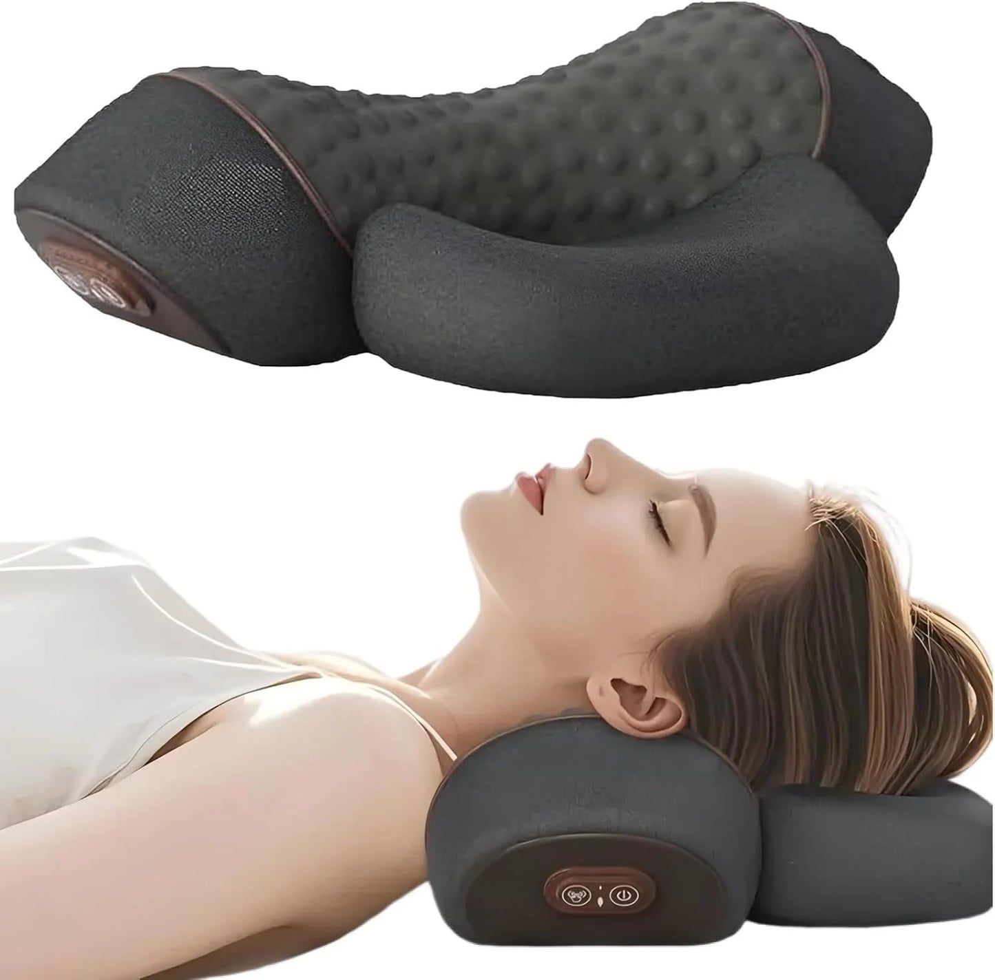 ULTRON™ ALMOHADA CERVICAL 3 EN 1 — CALOR TERAPÉUTICO, VIBRACIÓN Y TRACCIÓN PARA EL CUELLO CON ESPUMA VISCOELÁSTICA