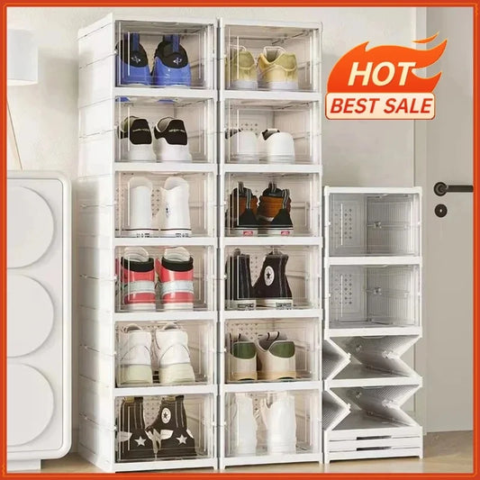 Organizador de zapatos | Caja de almacenamiento de zapatos plegable de 6 capas