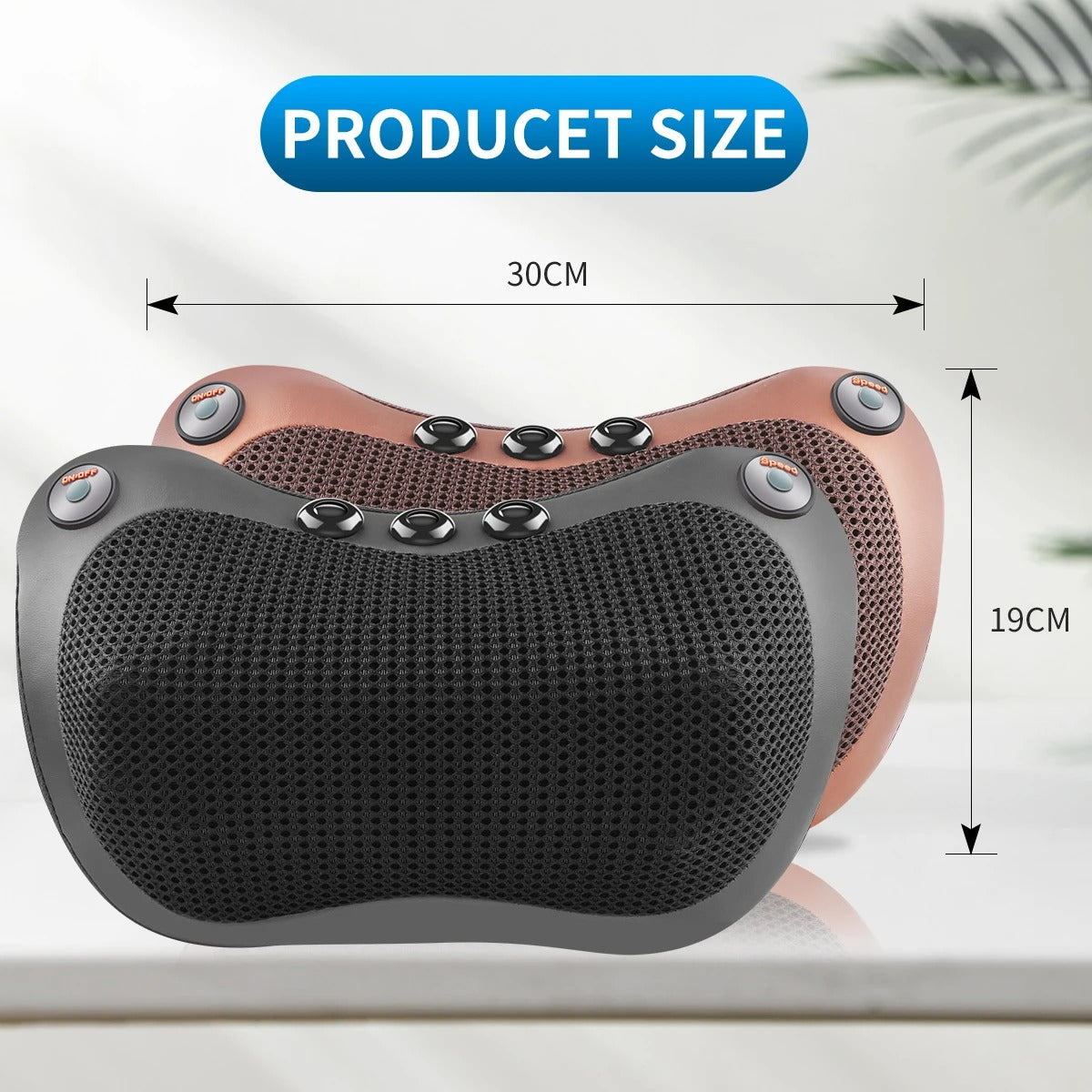Almohada masajeadora Shiatsu para espalda y cuello con calor.