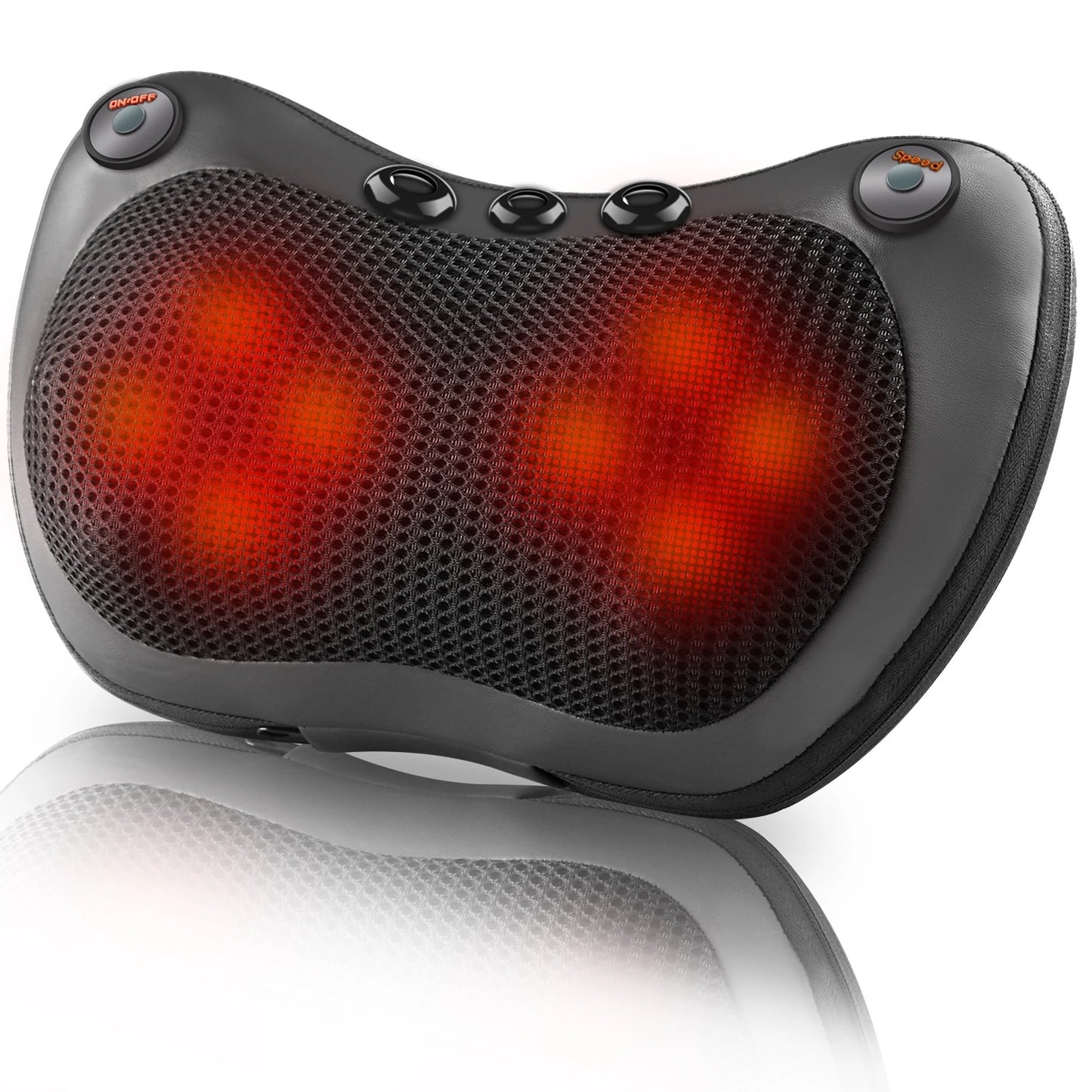 Almohada masajeadora Shiatsu para espalda y cuello con calor.