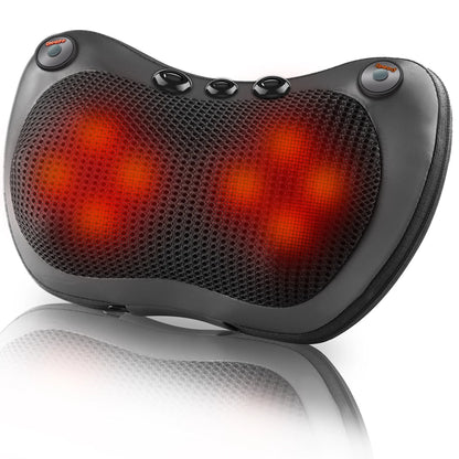 Almohada masajeadora Shiatsu para espalda y cuello con calor.